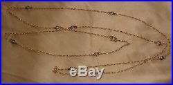 Vintage 9ct Gold Chain Necklace with 10 Diamonds 36 Hallmarked