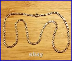 Vintage 9ct Gold Figaro Curb Chain Necklace, 16.5in, 3.1mm, 5.4gms