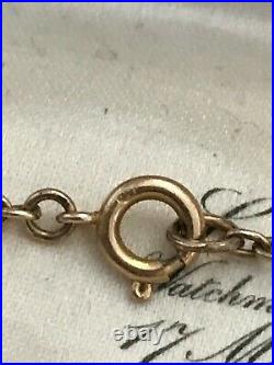 Vintage 9ct Gold & Red Garnet Pendant Necklace 14 36cm Chain 4.73g (D9K5)