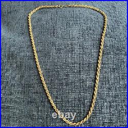Vintage 9ct Gold Rope Chain Necklace