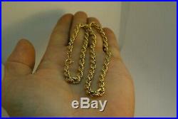 Vintage 9ct Gold Rope Twist Necklace. 6mm Gold Chain. Fully hallmarked. 10.2grams