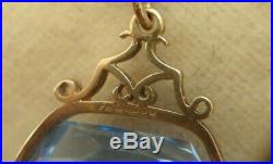 Vintage 9ct Gold Swivel Blue Albert Fob Pendant 9ct Chain Necklace UK Hallmarks