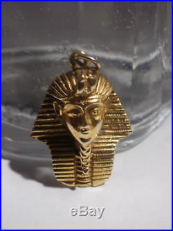 Vintage 9ct Gold Tutankhamun Pendant Charm for Chain Tutankhamen 1970s Egyptian