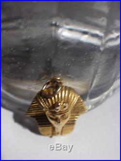 Vintage 9ct Gold Tutankhamun Pendant Charm for Chain Tutankhamen 1970s Egyptian