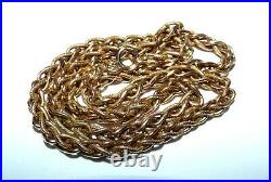 Vintage 9ct Gold Wheat Woven Chain 19 5mm Wide Textured Wheat Spiga Necklace