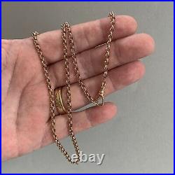 Vintage 9ct Rose Gold Belcher Chain 20 Necklace 11.3g Albert Dog Clip Clasp