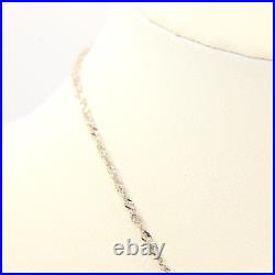Vintage 9ct White Gold Singapore Chain Necklace Rise and Fall Necklace Boxed