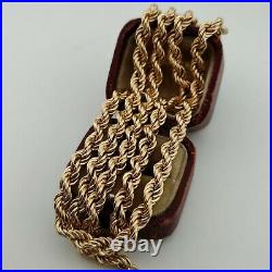 Vintage 9ct Yellow Gold 22 Rope Twist Link Chain Necklace