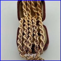 Vintage 9ct Yellow Gold 22 Rope Twist Link Chain Necklace
