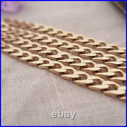 Vintage 9ct Yellow Gold 5.2mm Solid Curb Link Chain Necklace 9k 375 46cm