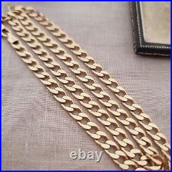 Vintage 9ct Yellow Gold 5.2mm Solid Curb Link Chain Necklace 9k 375 46cm