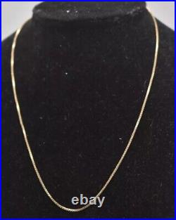 Vintage 9ct Yellow Gold Box Chain Necklace 40cm 2.62g