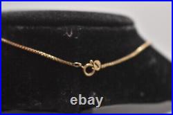 Vintage 9ct Yellow Gold Box Chain Necklace 40cm 2.62g