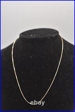 Vintage 9ct Yellow Gold Box Chain Necklace 40cm 2.62g