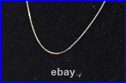 Vintage 9ct Yellow Gold Box Chain Necklace 40cm 2.62g