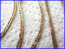 Vintage 9ct Yellow / White / Rose Gold Flat Link 18.5 Chain Necklace (4.3g)