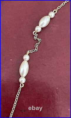 Vintage 9ct gold necklace with delicate Pearlised Beads
