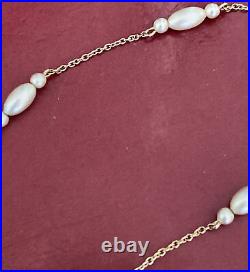 Vintage 9ct gold necklace with delicate Pearlised Beads