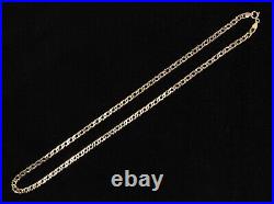Vintage Hallmarked Solid 9ct Gold 375 Double Curb Chain Necklace 18'' 8g 4mm