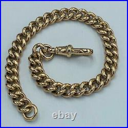 Vintage Heavy Solid 9ct 375 Old Yellow Gold 6mm Link 8 Bracelet L243