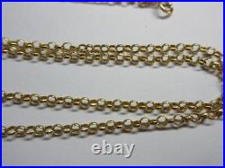 Vintage Italian 9ct, 9K GOLD 24 long BELCHER LINK NECKLACE, CHAIN