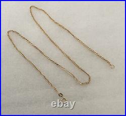 Vintage Italian 9ct Gold Curb Chain Link Necklace 18 Long 5.8 Grams Approx