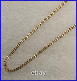 Vintage Italian 9ct Gold Curb Chain Link Necklace 18 Long 5.8 Grams Approx