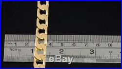 Vintage Men's Gents Solid 9Ct Gold Flat Curb Link Chain Bracelet 31.2g
