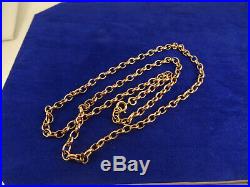 Vintage Mens Ladies 24 Solid 9ct ROSE Gold BELCHER Chain Necklace 23gr 4mm 53c