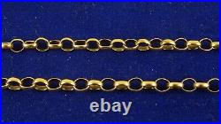 Vintage Pale 9ct Gold BELCHER Chain Necklace 24 12gr 4mm Hm RRP £650 Boxed 18ss