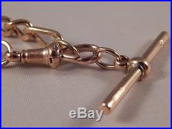 Vintage Pocket watch fob chain 9ct Gold Necklace 29g Hallmarked length 27