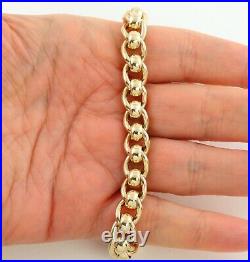 Vintage Solid 9Ct Gold Roller Ball / RollerBall Link Bracelet 7 3/4 Inches