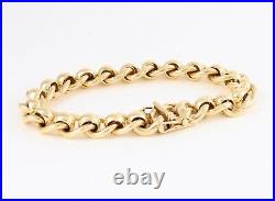 Vintage Solid 9Ct Gold Roller Ball / RollerBall Link Bracelet 7 3/4 Inches
