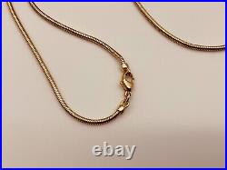 Vintage Solid 9ct Yellow Gold 18 Snake Link Chain