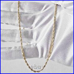 Vintage Thick 9ct 375 Yellow Gold Twisted Rope Chain Necklace 50cm Long 6.5grams