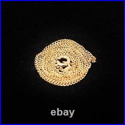 Vintage Unoaerre Italy HM Solid 9ct 9k Gold Fine Curb Chain Necklace 18.5'