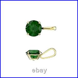 Yellow Gold Emerald Solitaire Pendant Hallmarked British Made All Chain Lengths