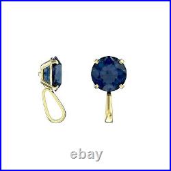 Yellow Gold Sapphire Solitaire Pendant Hallmarked British Made All Chain Lengths